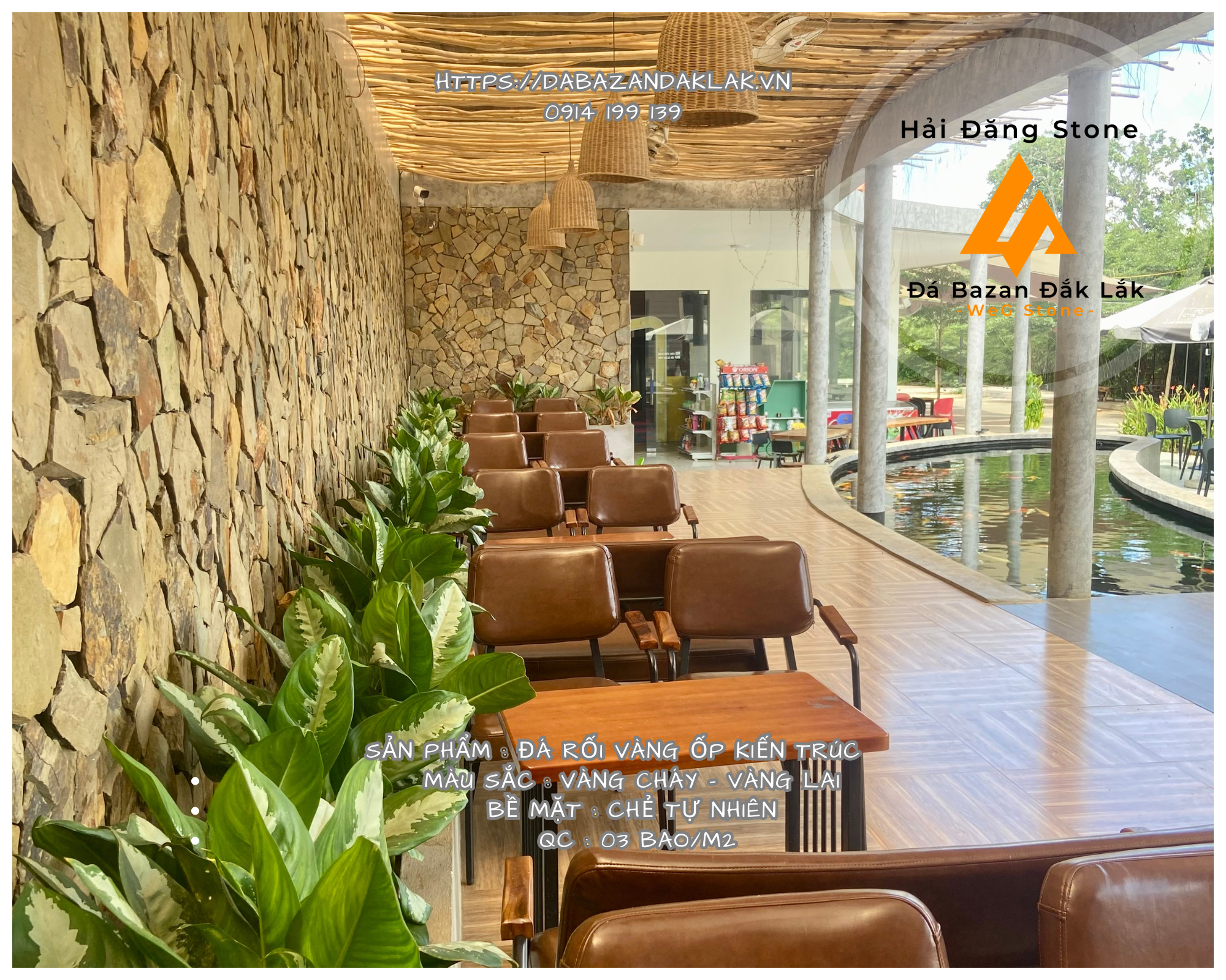 ĐÁ ỐP TƯỜNG SLATE RỐI VÀNG