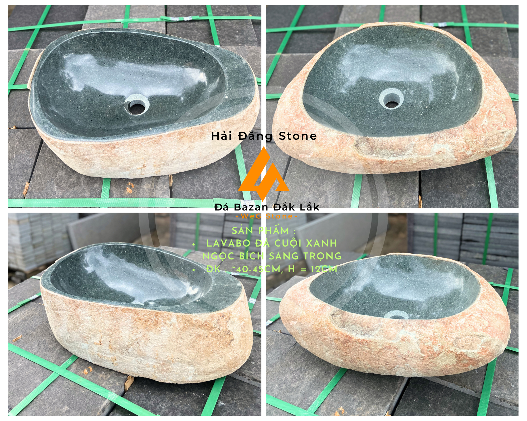 LAVABO ĐÁ CUỘI XANH NGỌC BÍCH