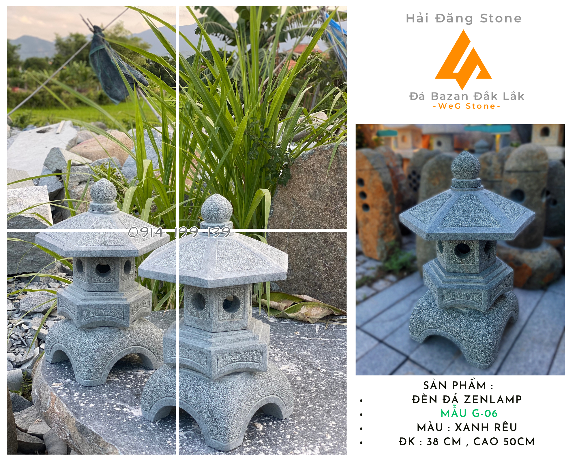 ĐÈN ĐÁ NHẬT PHONG CÁCH UZUKI
