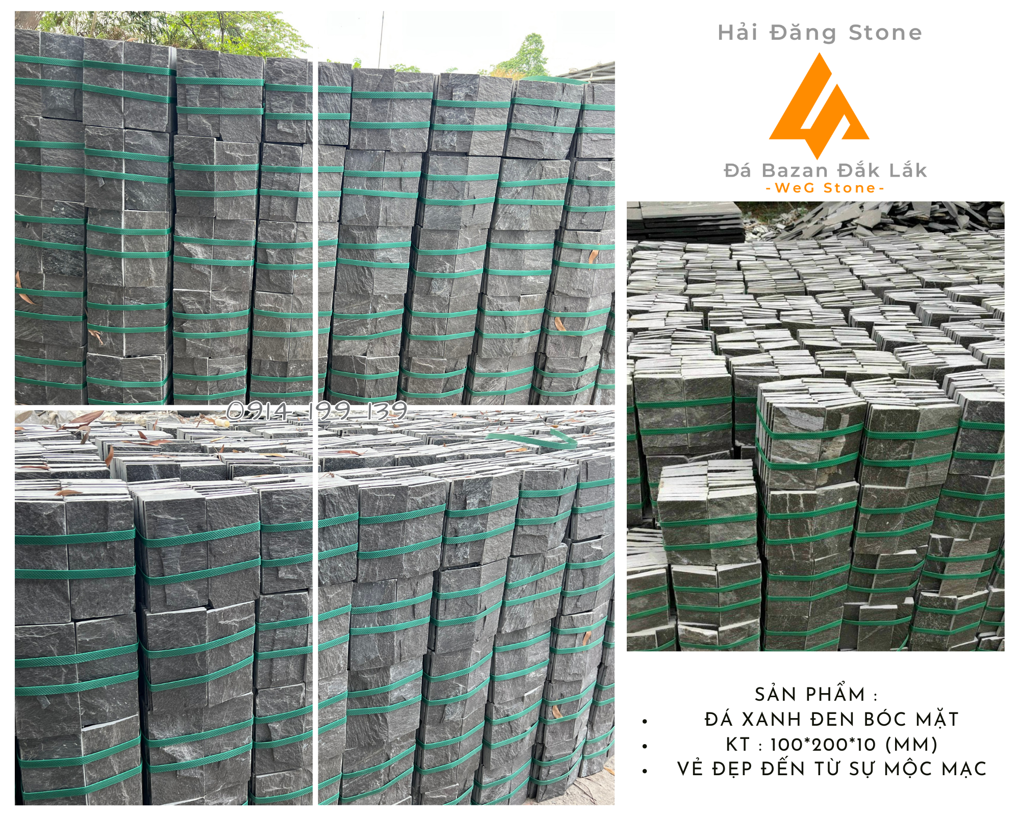 ĐÁ ỐP TƯỜNG SLATE XANH ĐEN ĐÀ NẴNG