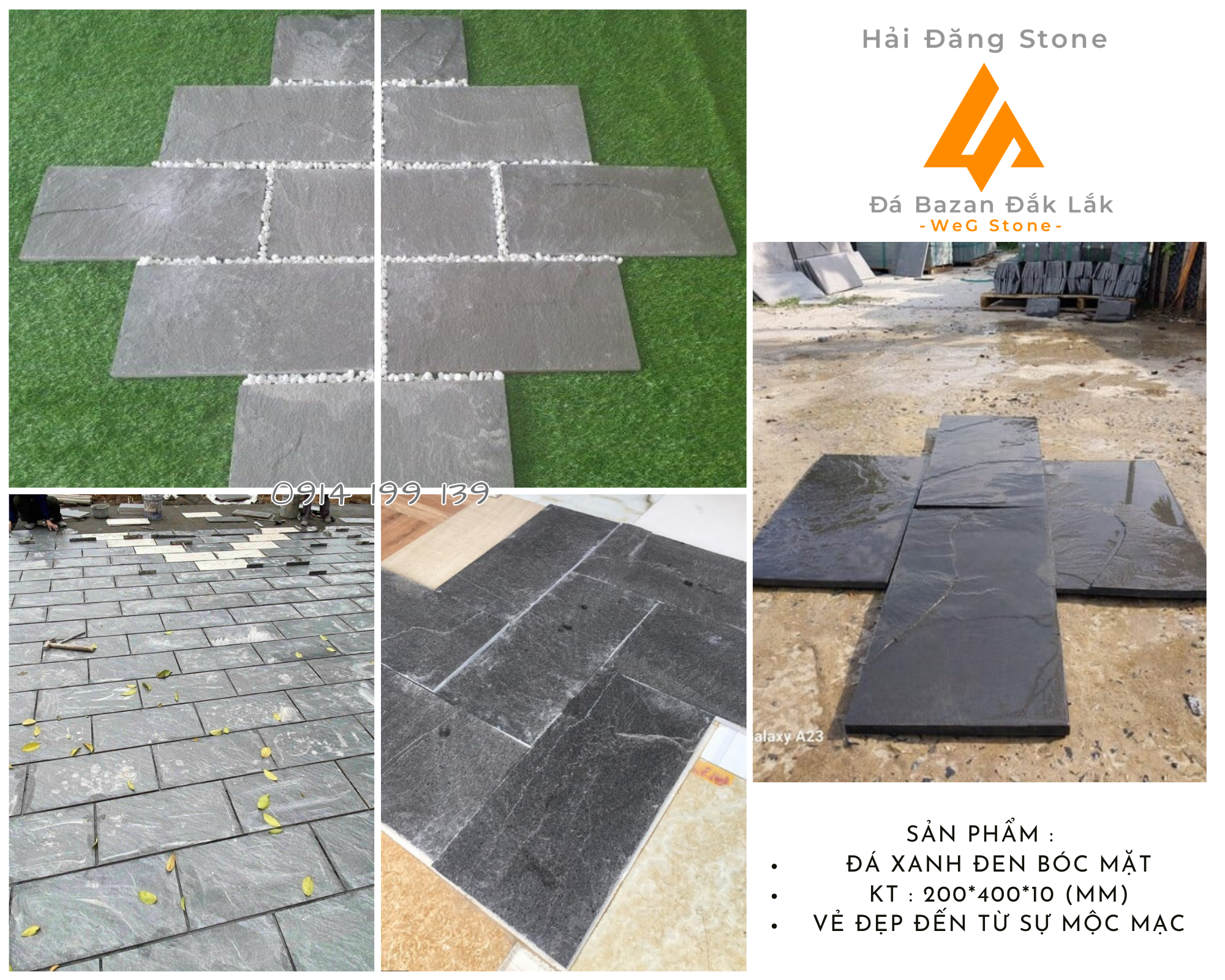 ĐÁ ỐP TƯỜNG SLATE XANH ĐEN