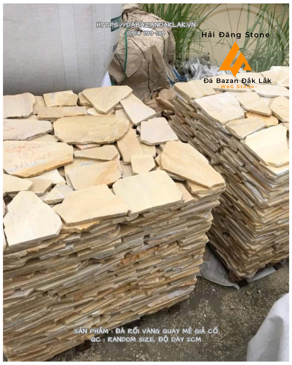 ĐÁ ỐP TƯỜNG RỐI VÀNG QUAY MẺ CẠNH