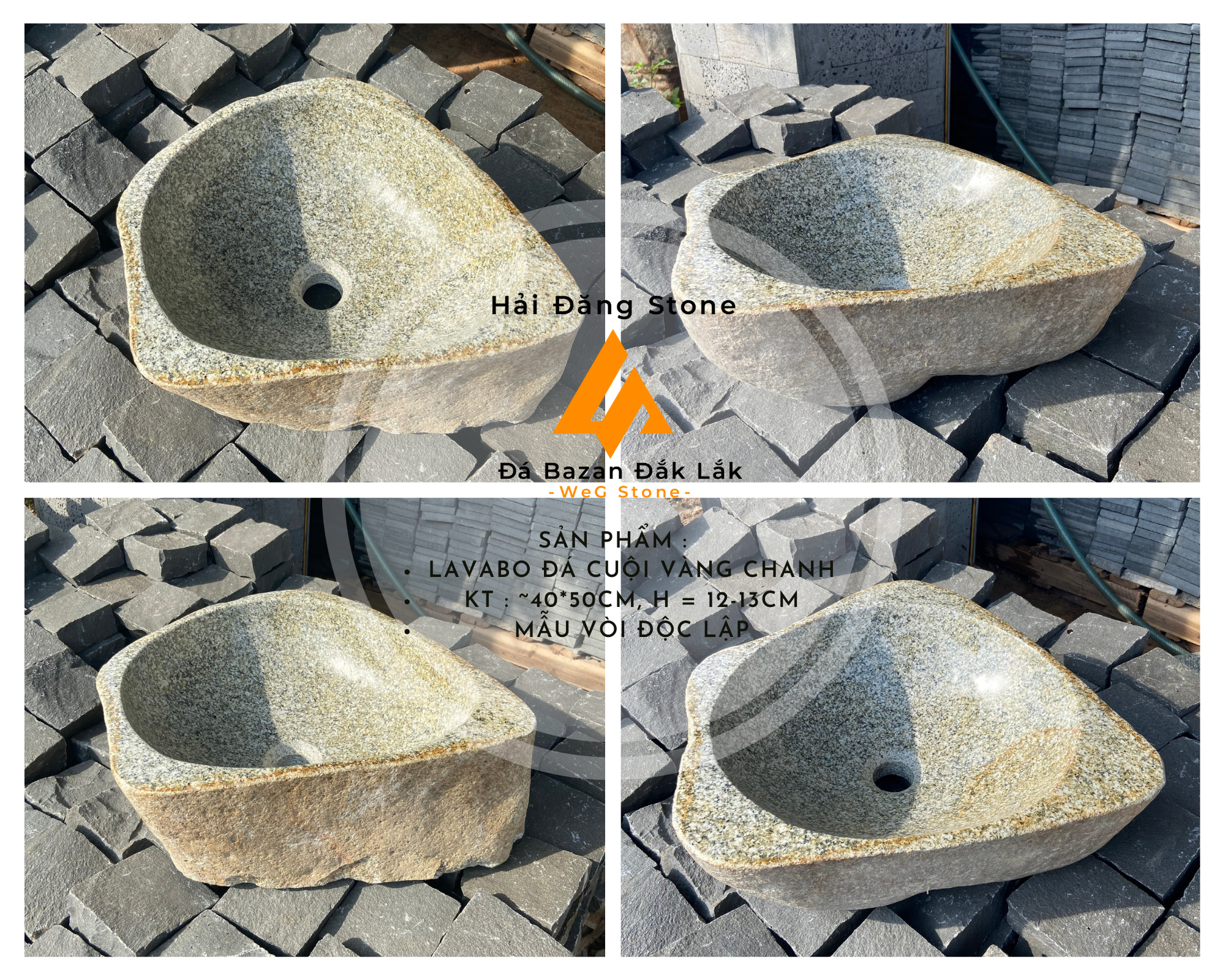 LAVABO ĐÁ CUỘI VÀNG CHANH